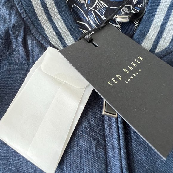 Ted Baker New York mens navy blue bomber jacket size 2 nwt - Picture 6 of 15